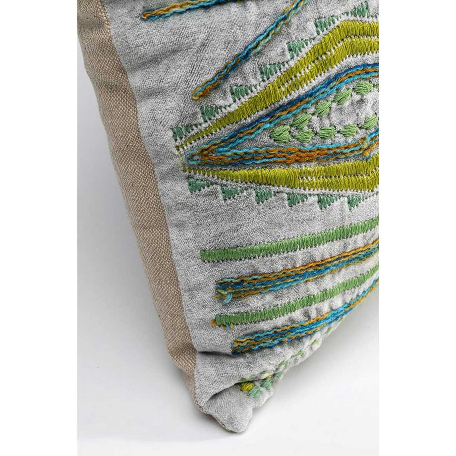KARE Design Coussin Desna Patchwork vert 60x35  