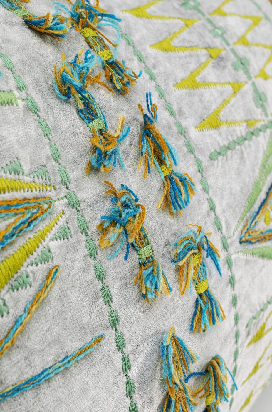 KARE Design Coussin Desna patchwork vert 60x35  