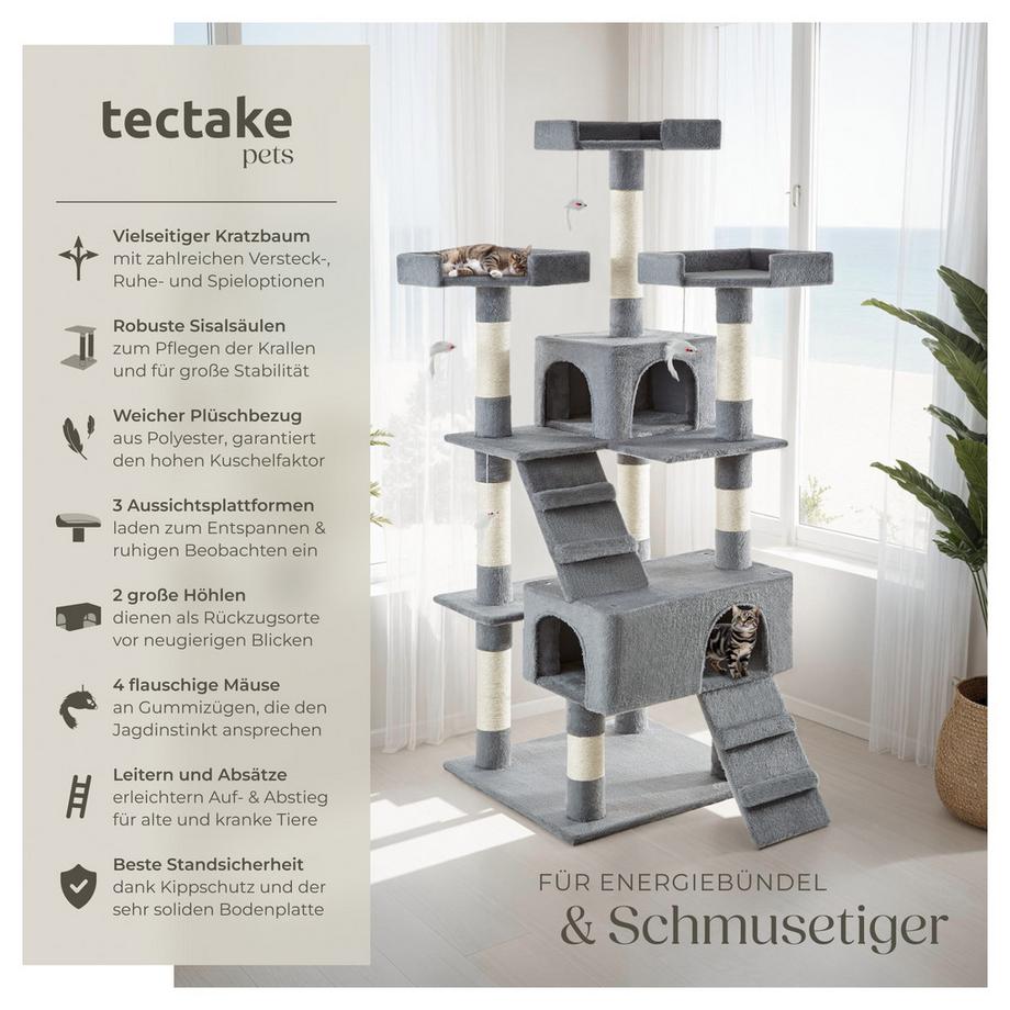 Tectake  Albero tiragraffi  Barney 170 cm 