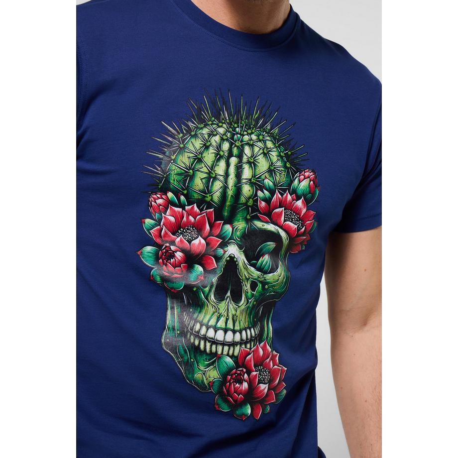 Joe Browns Graphic-T-Shirt mit Kaktus-Totenkopf-Print  