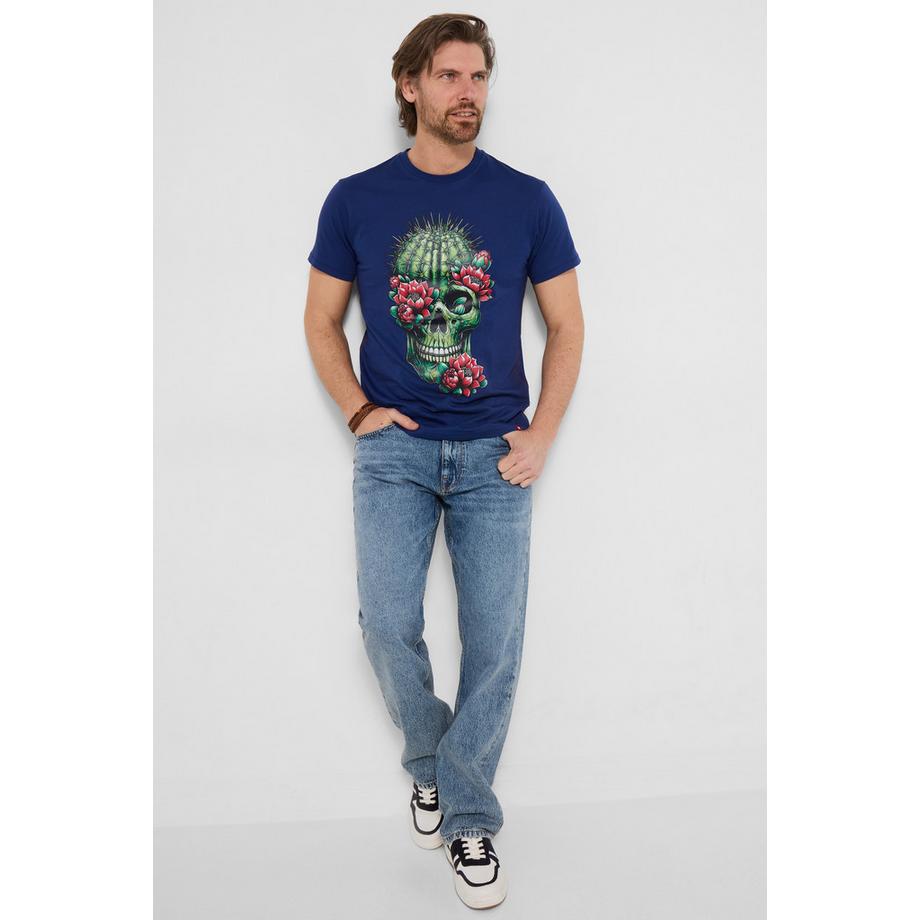 Joe Browns Graphic-T-Shirt mit Kaktus-Totenkopf-Print  