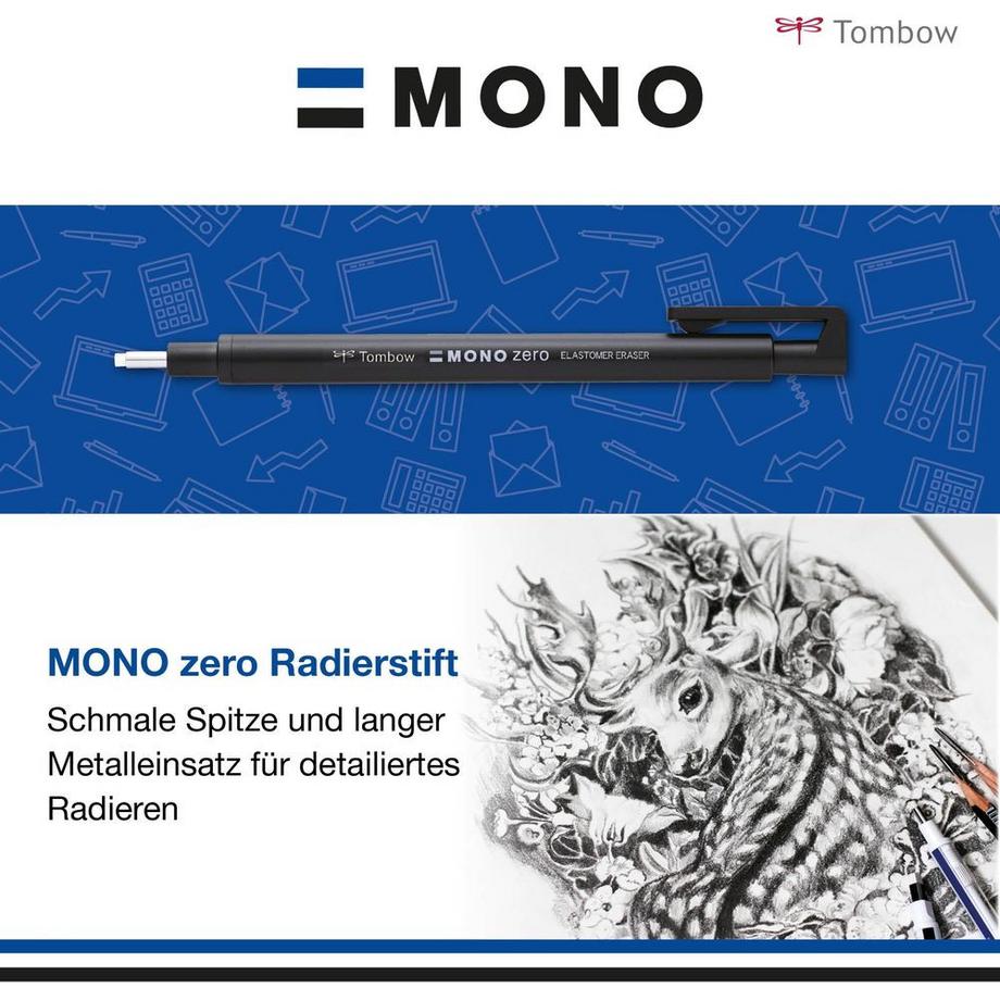 Tombow TOMBOW Radiergummi präz. 2,3mm EHKUR11B Mono Zero rund schwarz  