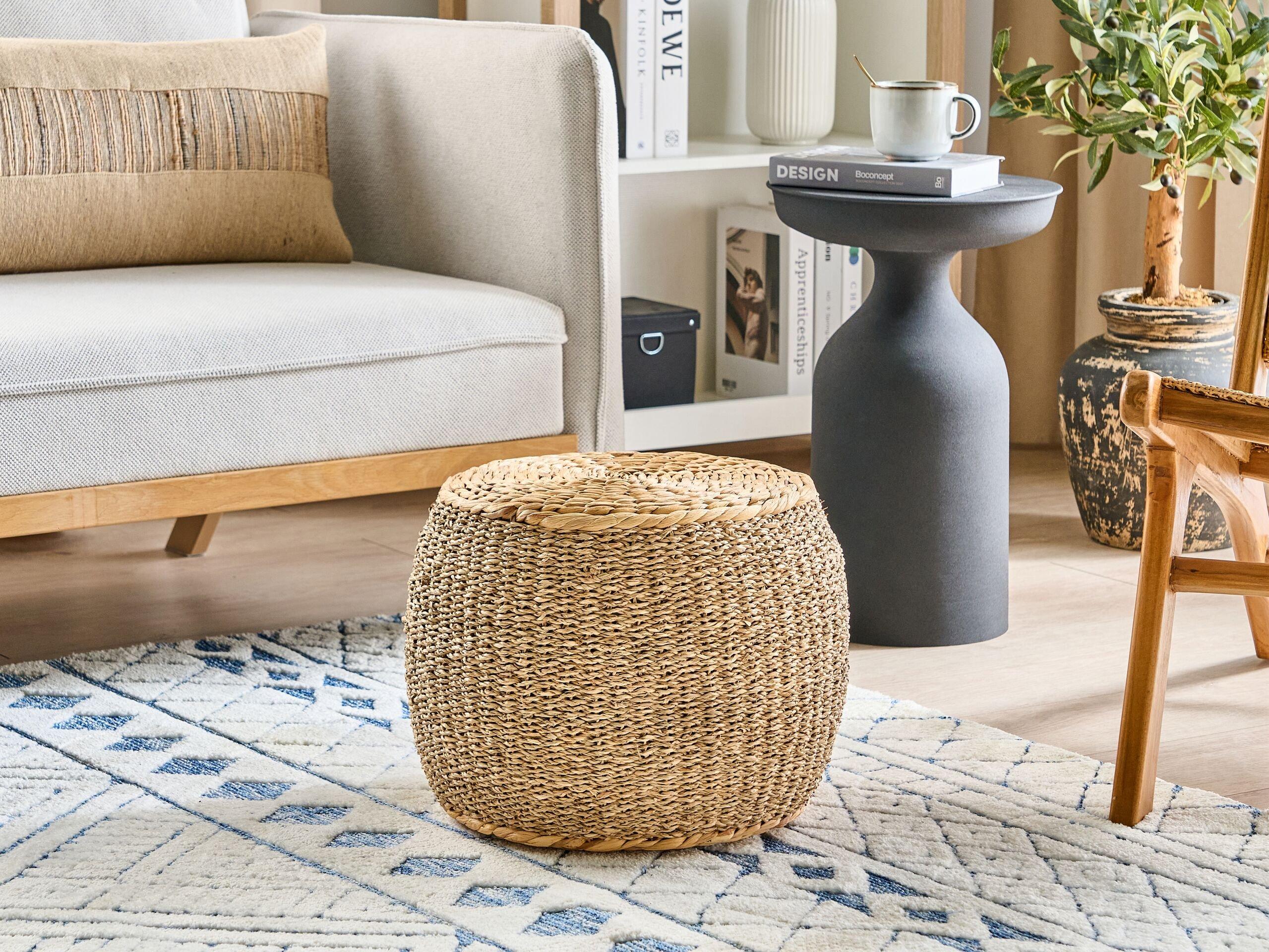 Beliani Pouf en Herbier marin Boho HAIPHONG  