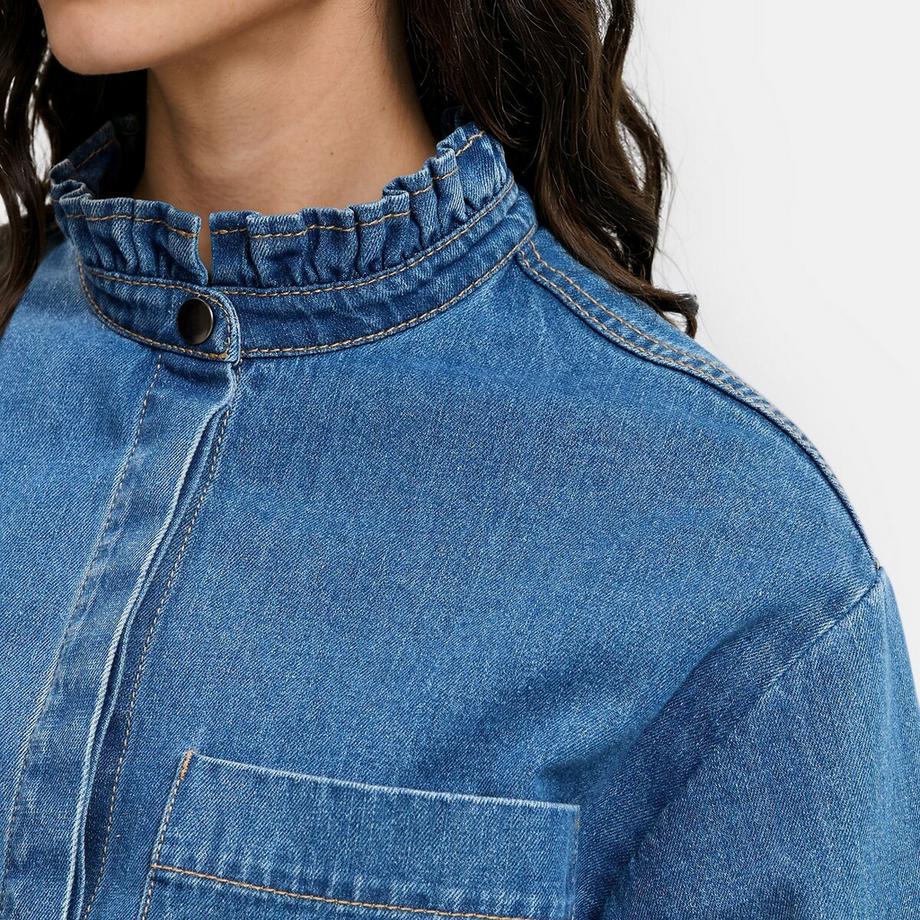 La Redoute Collections Robe droite en jean manches longues  