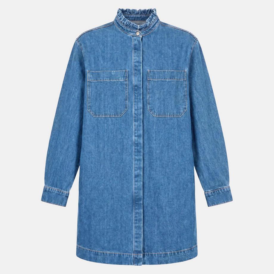 La Redoute Collections Robe droite en jean manches longues  