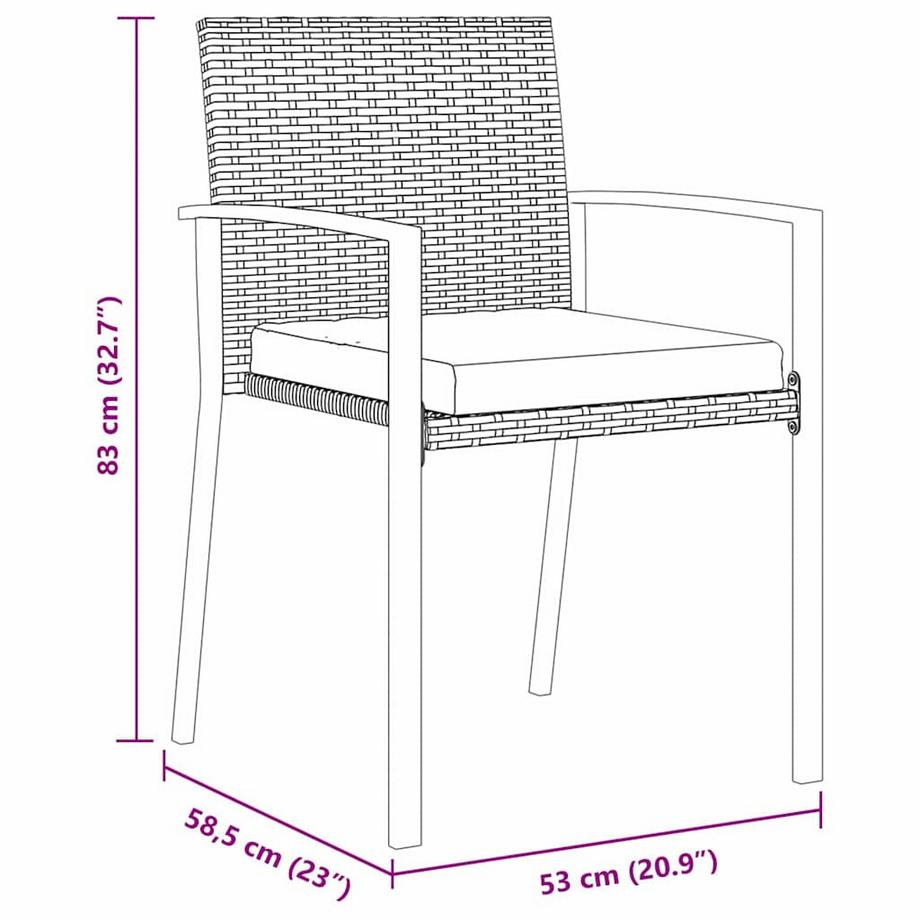 VidaXL Mobilier de jardin poly rattan  