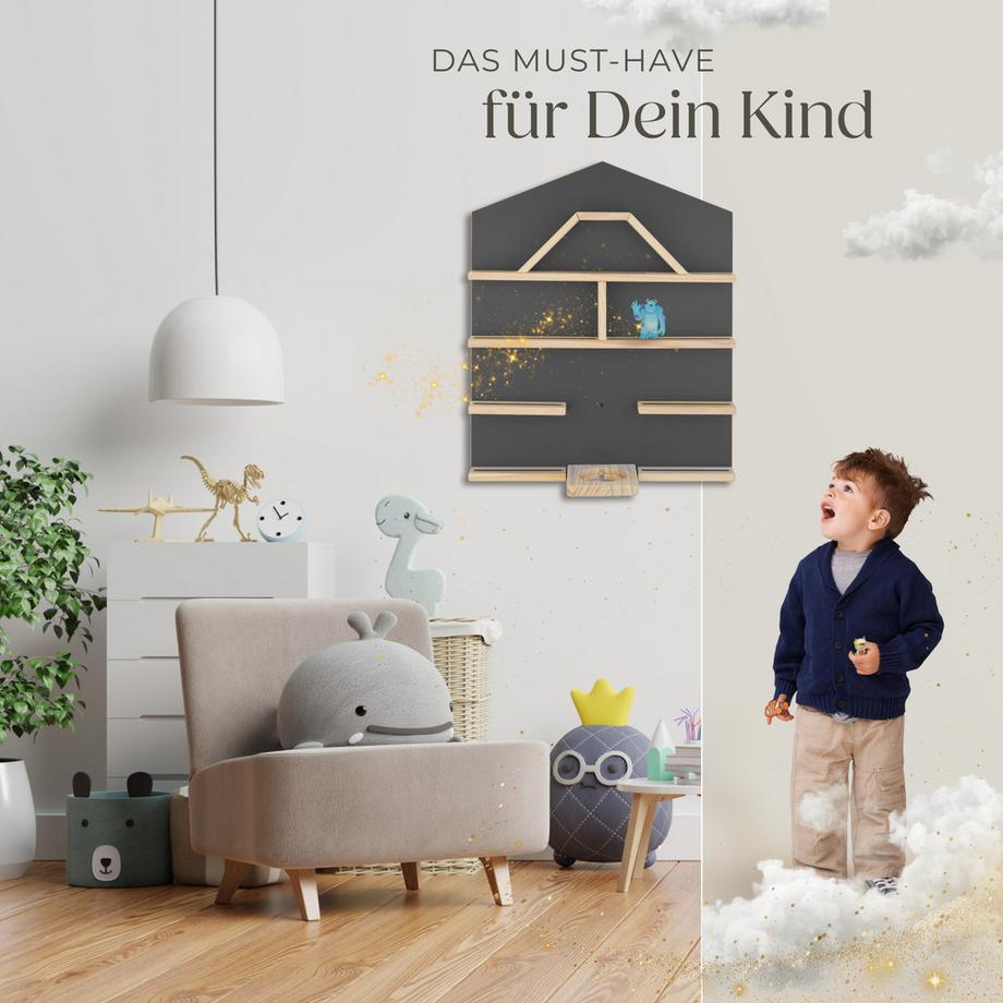 Tectake Étagère murale Mylittle Story  pour jusqu'à 50 tonies  