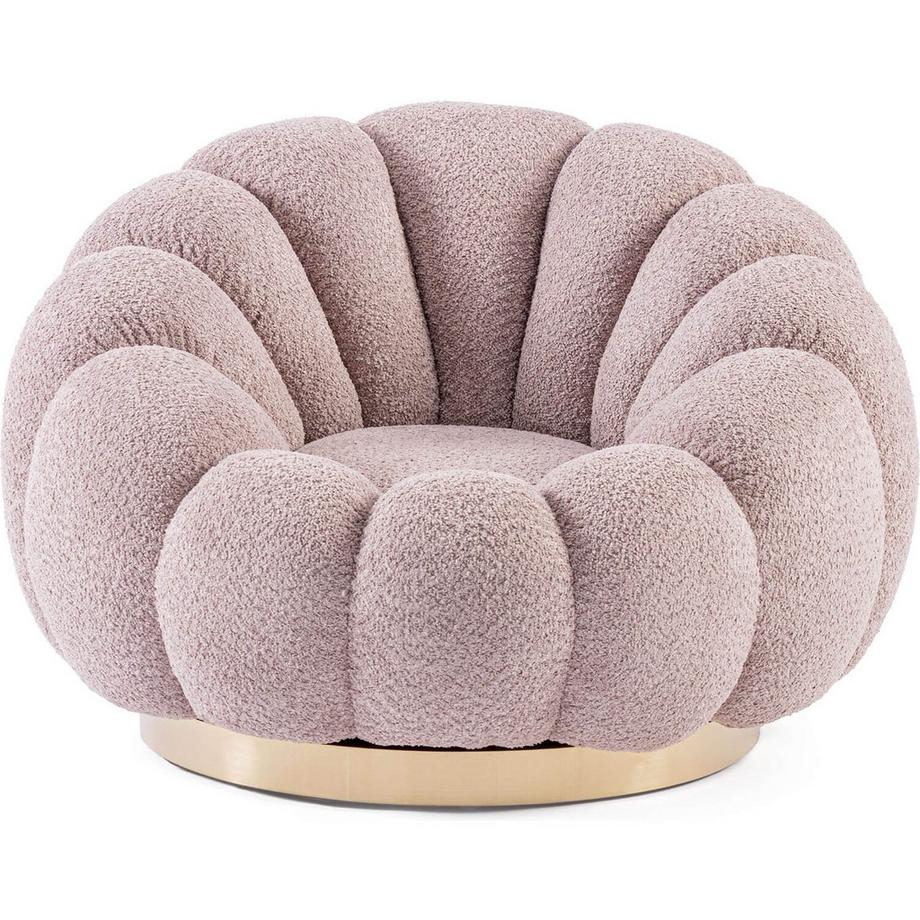mutoni Fauteuil pivotant Florel vieux rose  