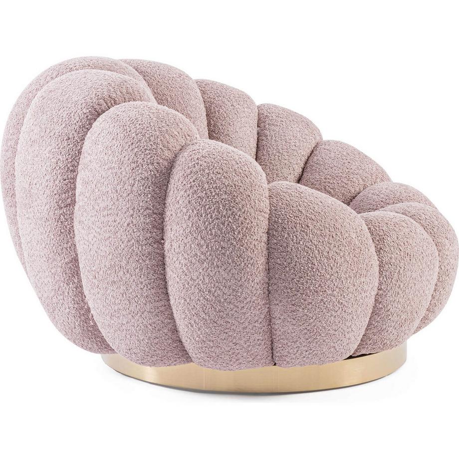 mutoni Fauteuil pivotant Florel vieux rose  