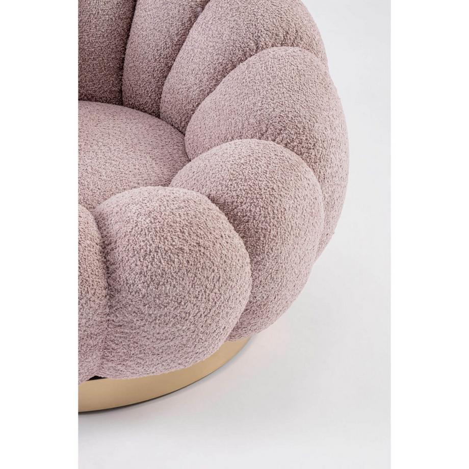 mutoni Fauteuil pivotant Florel vieux rose  