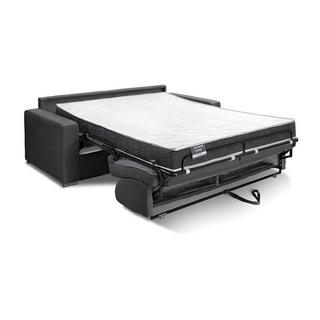 LINEA SOFA Schlafsofa mit Matratze 4-Sitzer Kunstleder - Schwarz - Liegefläche: 160 cm - Matratzenhöhe: 18 cm mit Memory Schaum - CALITO  