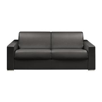 Schlafsofa mit Matratze 4-Sitzer Kunstleder - Schwarz - Liegefläche: 160 cm - Matratzenhöhe: 18 cm mit Memory Schaum - CALITO