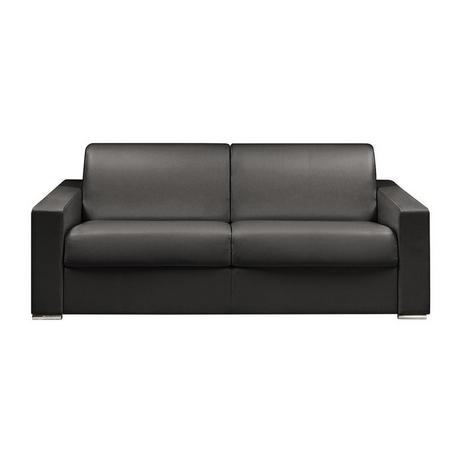 LINEA SOFA Schlafsofa mit Matratze 4-Sitzer Kunstleder - Schwarz - Liegefläche: 160 cm - Matratzenhöhe: 18 cm mit Memory Schaum - CALITO  