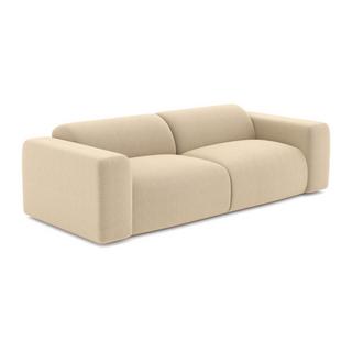 Vente-unique Divano 3 posti e pouf in Tessuto testurizzato Beige - POGNI della Maison Céphy  