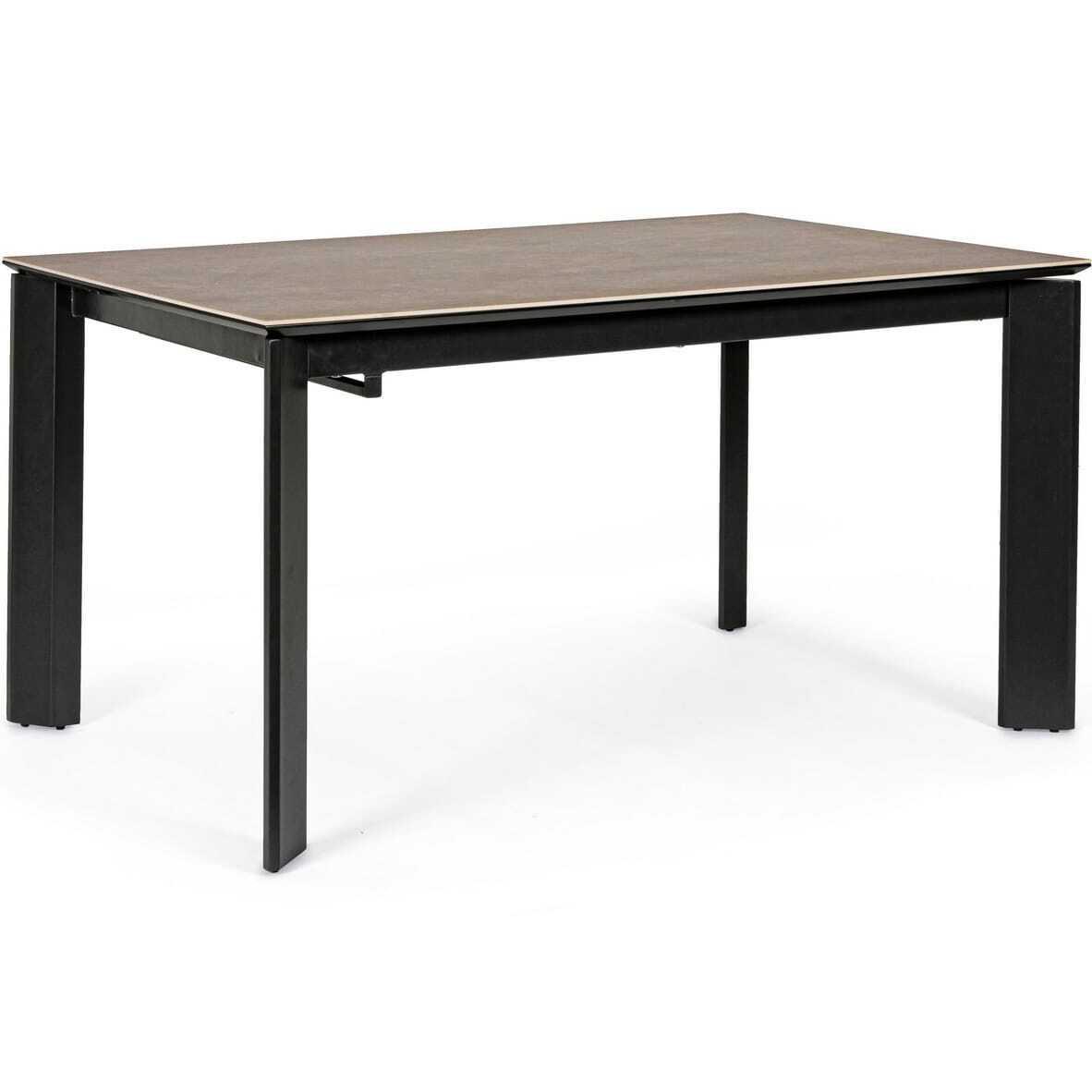 mutoni Table à rallonge Briva noir 140-200x90  