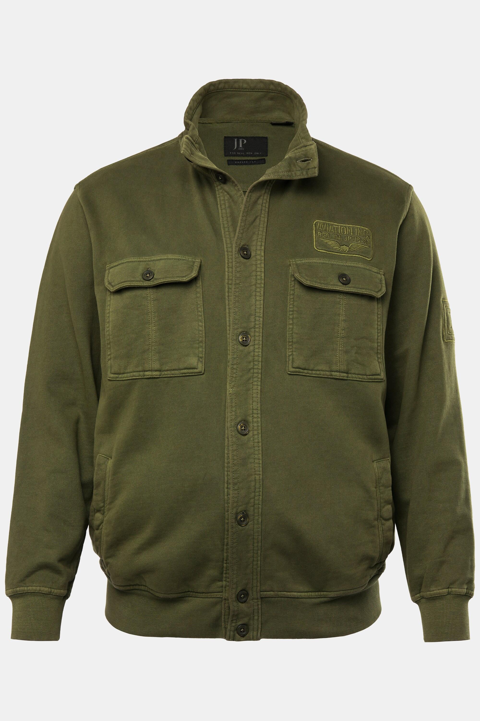 JP1880 Sweatjacke Stehkragen Badges Vintage Look  