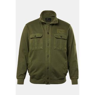 JP1880 Sweatjacke Stehkragen Badges Vintage Look  
