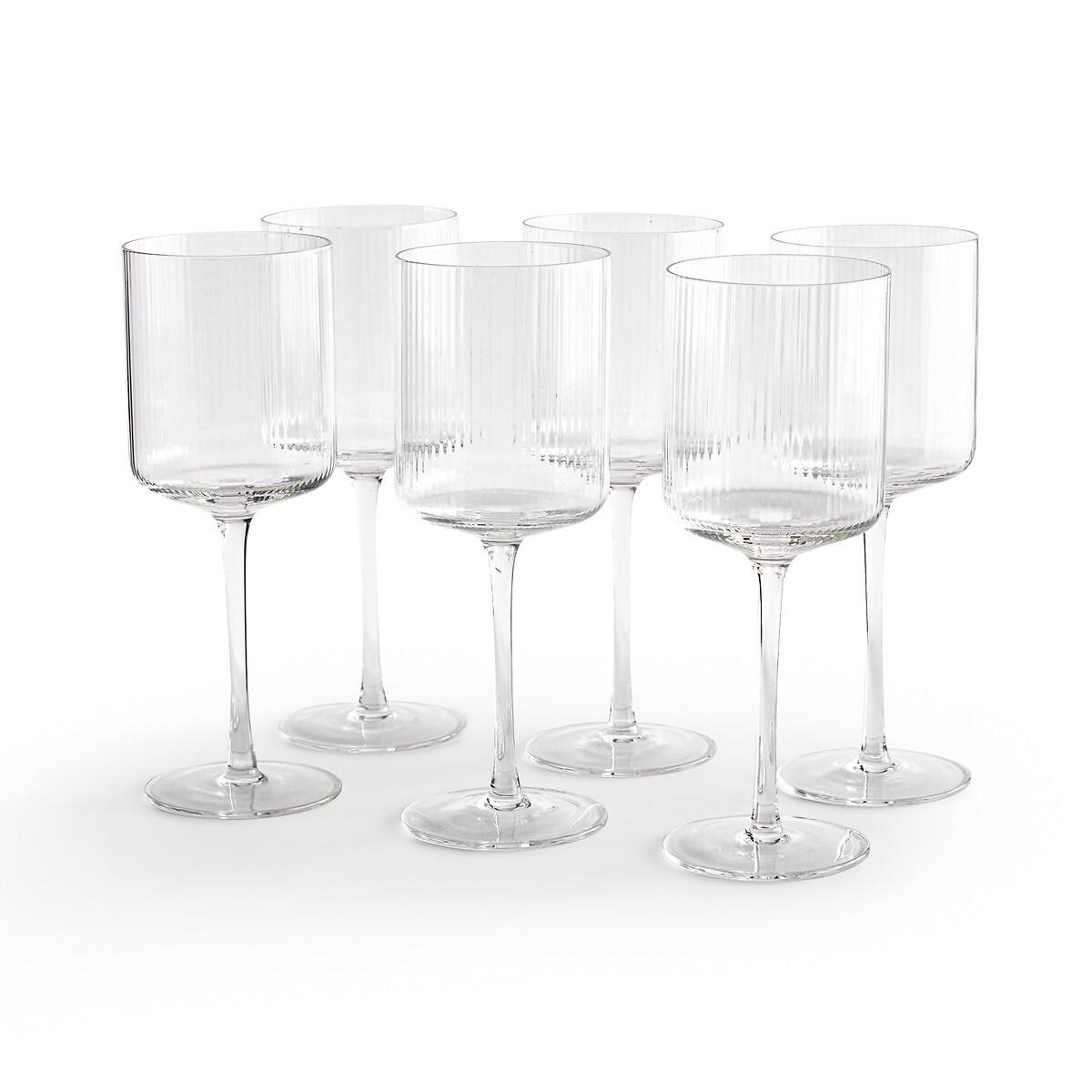 La Redoute Intérieurs  Lot de 6 verres à vin en verre strié 