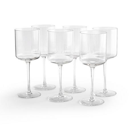 La Redoute Intérieurs  Lot de 6 verres à vin en verre strié 