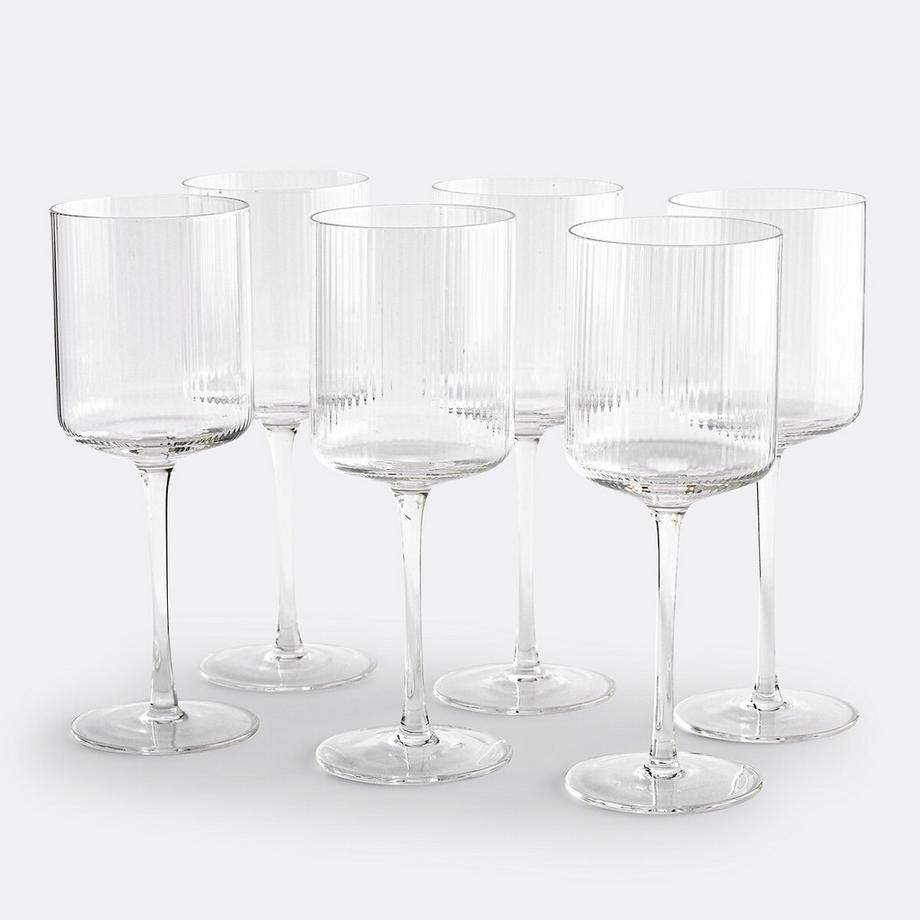 La Redoute Intérieurs  Lot de 6 verres à vin en verre strié 