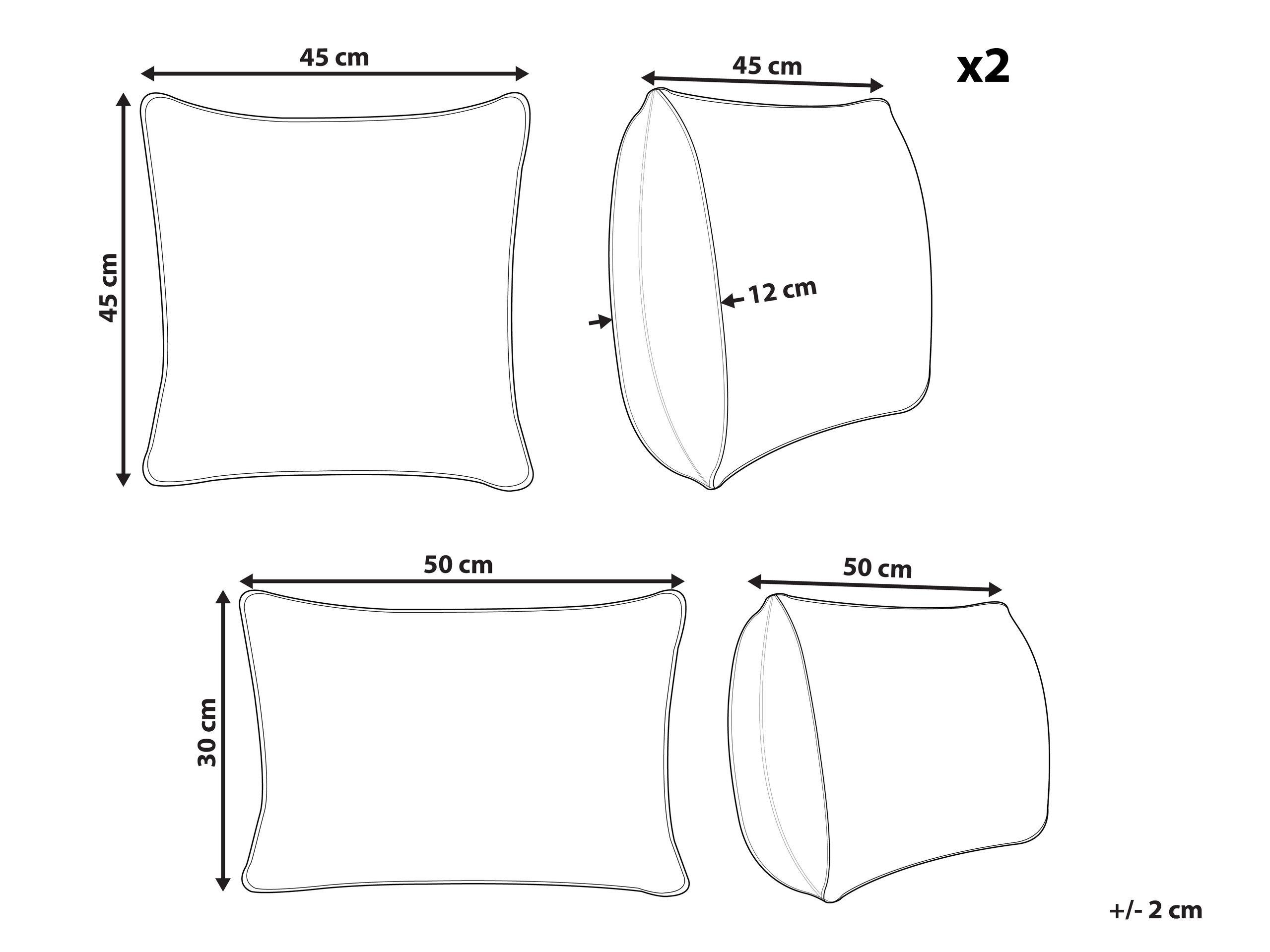 Beliani Lot de 3 coussins d'extérieur en Polyester Moderne VIVID  