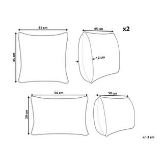 Beliani Lot de 3 coussins d'extérieur en Polyester Moderne VIVID  