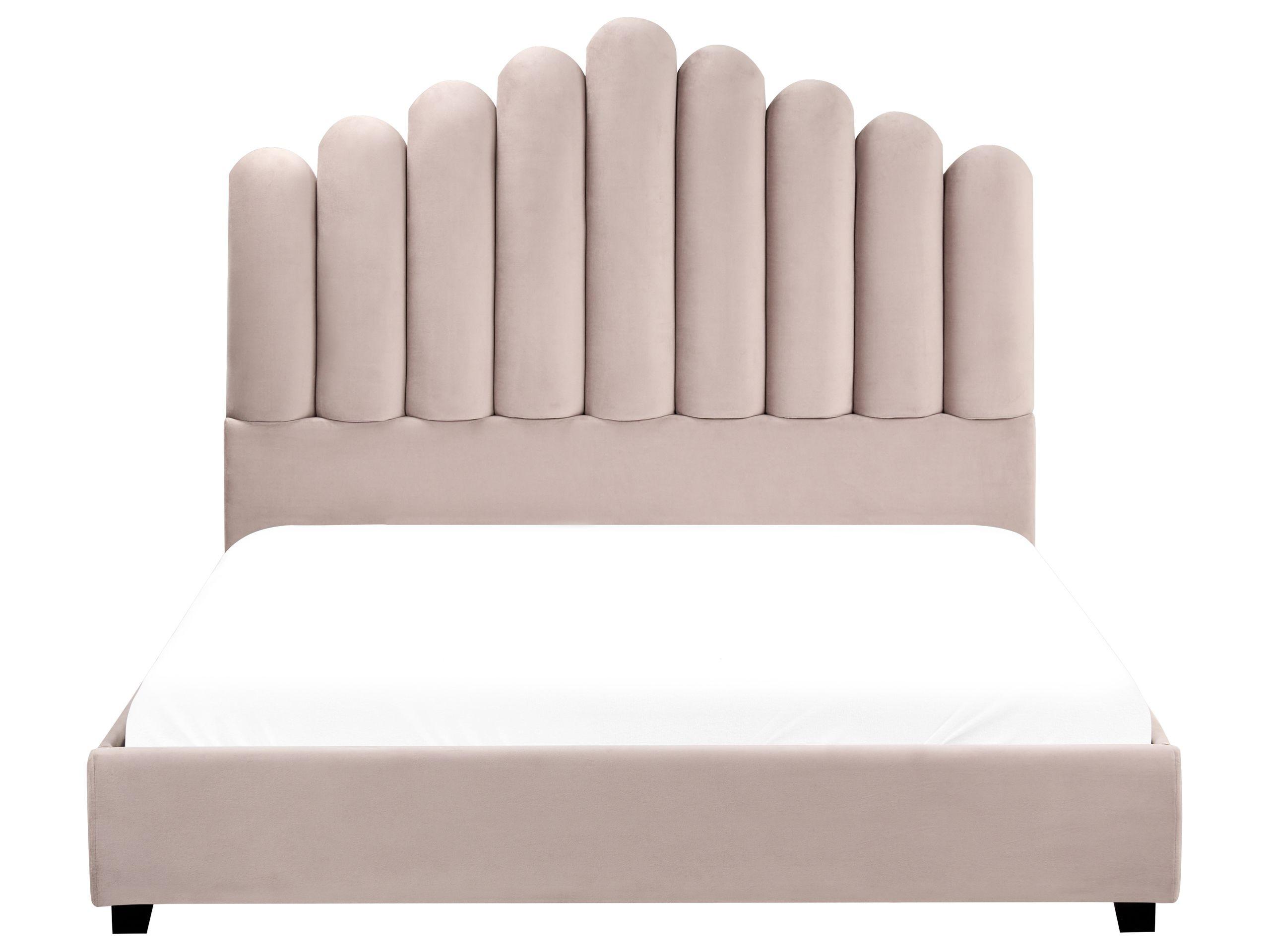 Beliani Bett mit Lattenrost aus Samtstoff Glamourös VINCENNES  