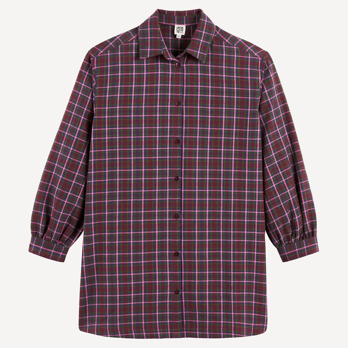 La Redoute Collections  Gerade geschnittenes Kleid mit langen Ärmeln und Karomuster 