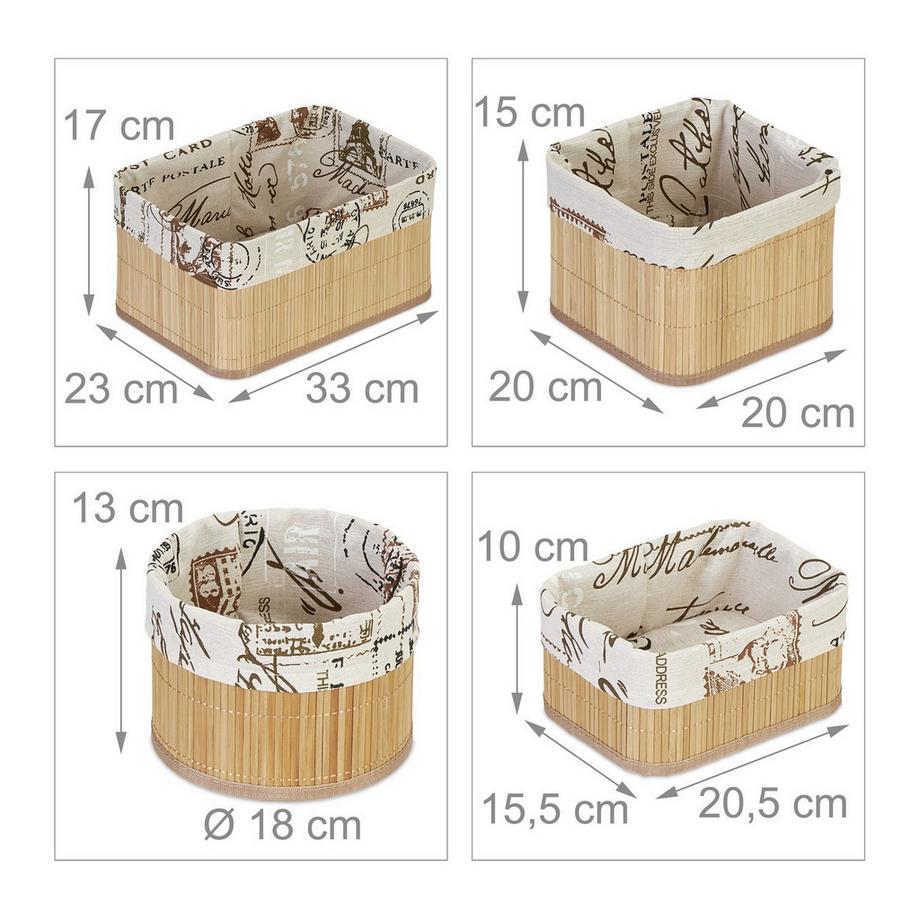 B2X Cestini portaoggetti - set da 4  