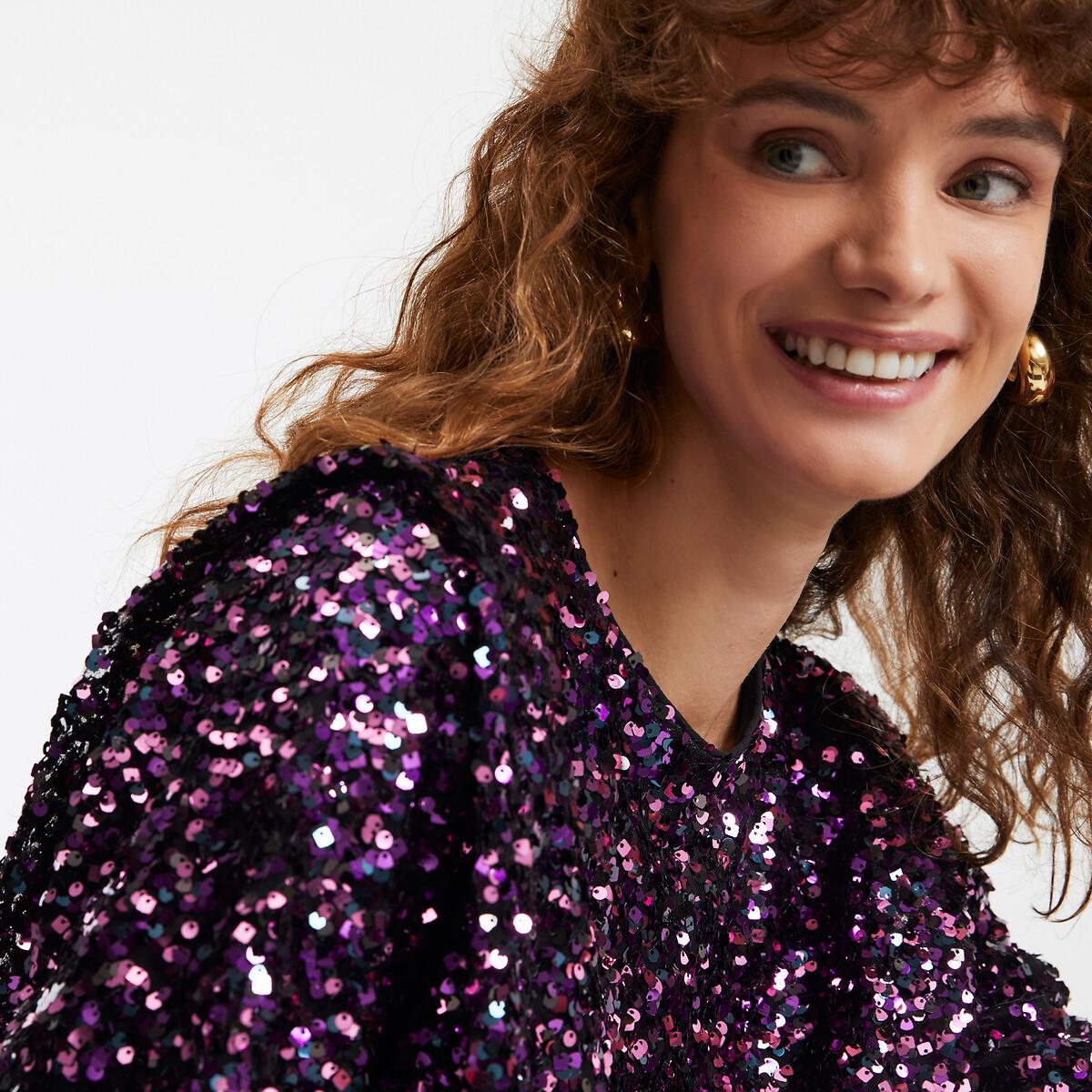 La Redoute Collections  Blouse à sequins col rond 