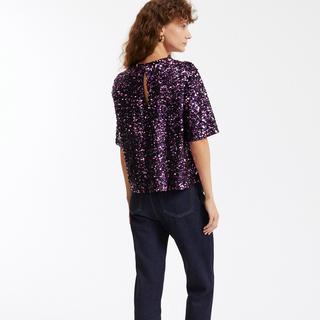 La Redoute Collections  Blouse à sequins col rond 