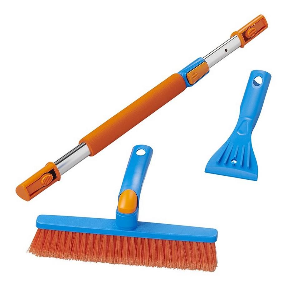 Pricenet  Schneebesen mit Eiskratzer + Teleskopstiel 99-127 cm 