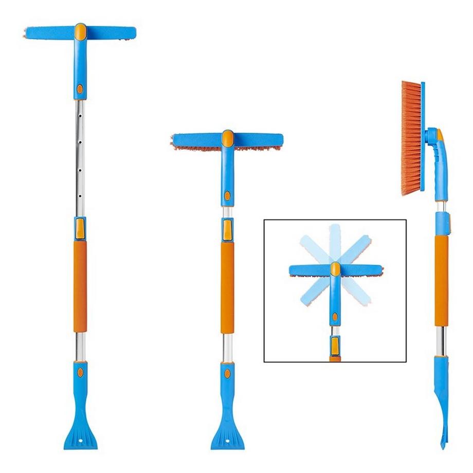 Pricenet  Schneebesen mit Eiskratzer + Teleskopstiel 99-127 cm 