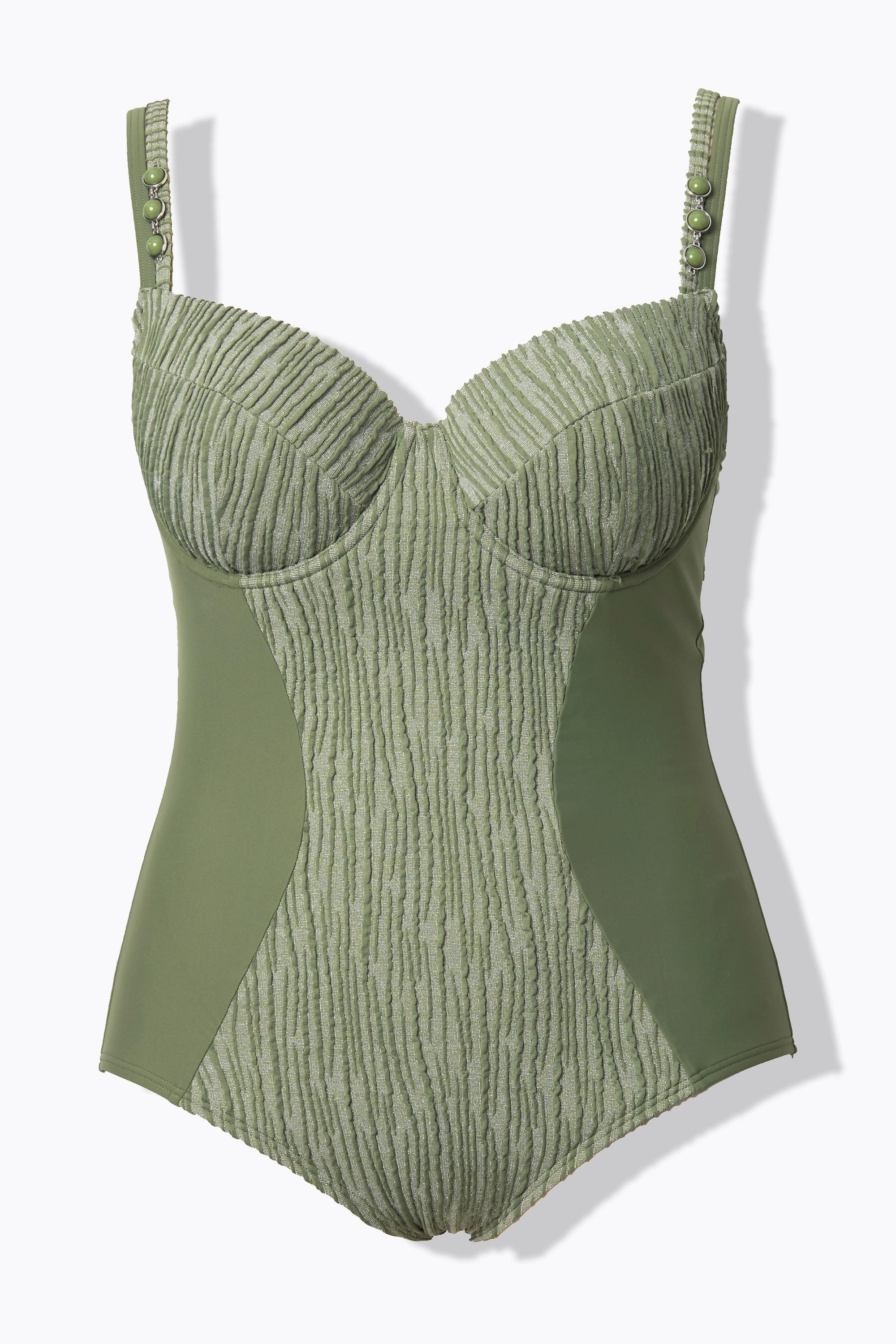 Ulla Popken Costume da bagno coppe morbide ferretto spalline regolabili riciclato  