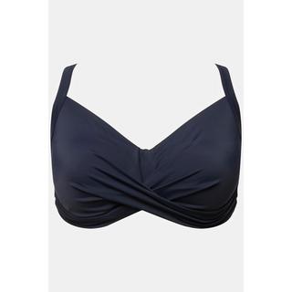 Ulla Popken  Top del bikini con drappeggio, coppe morbide e spalline regolabili 