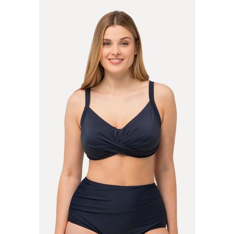 Ulla Popken  Top del bikini con drappeggio, coppe morbide e spalline regolabili 