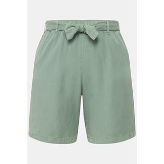 Ulla Popken  Lyocell-Shorts Rose, Jeansoptik, weites Bein, Elastikbund 