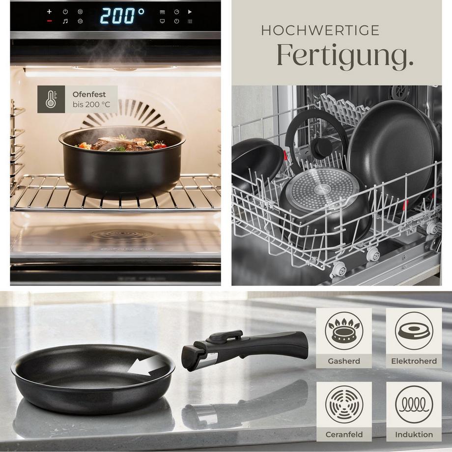Tectake Set iniziale da cucina Una/Parma Set di stoviglie in gres, smaltate 47 pezzi  