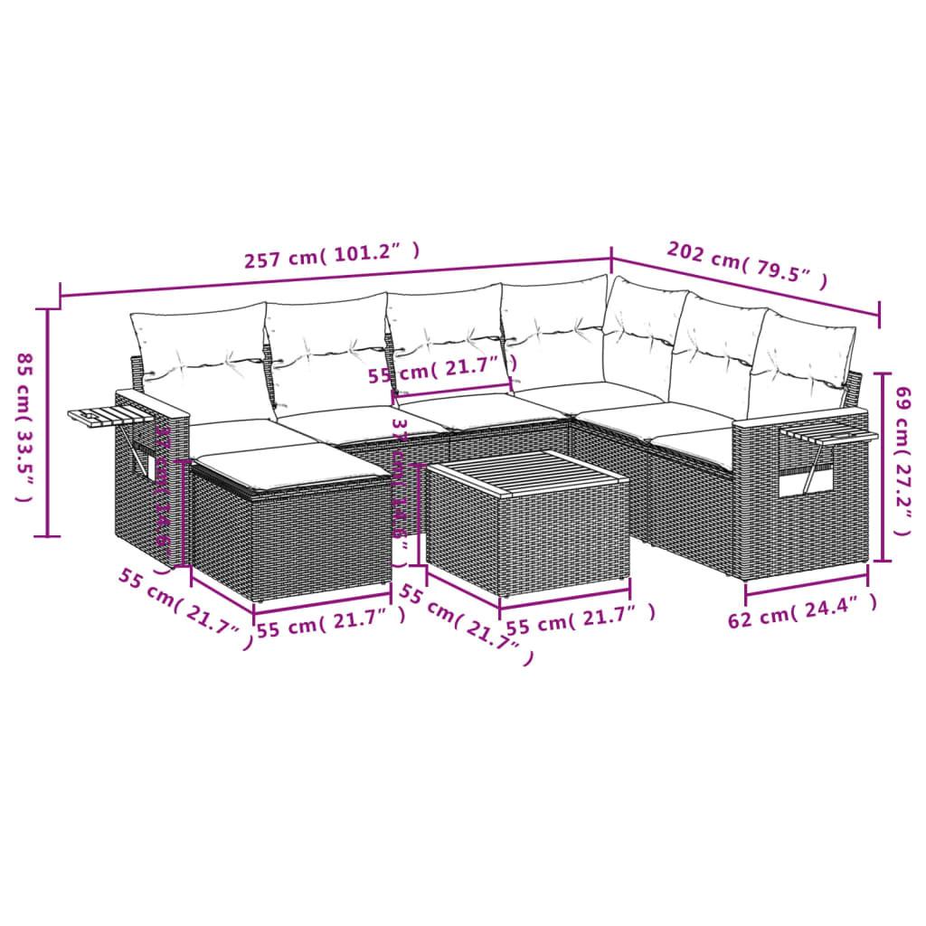 VidaXL Ensemble de canapés de jardin rotin synthétique  