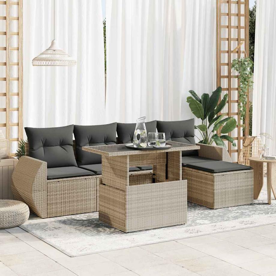 VidaXL set di divani da giardino Polirattan  
