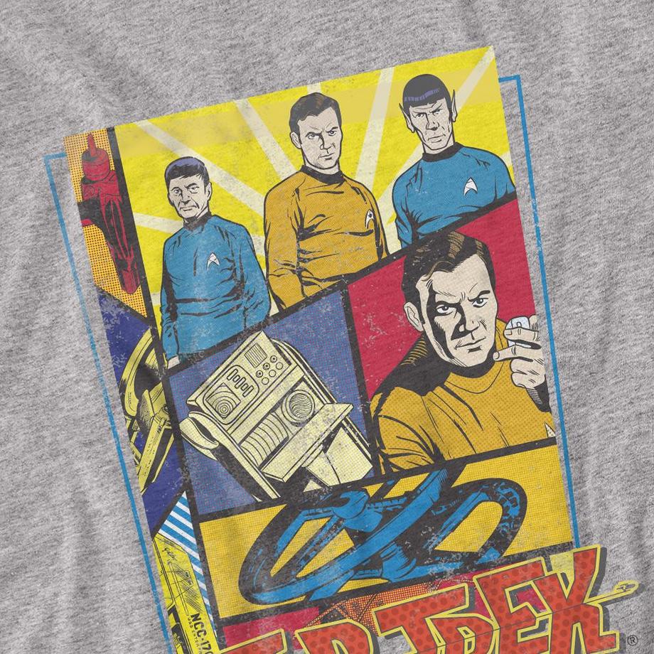 Star Trek Star Trek Comicbuch-Cover Langarm-T-Shirt  