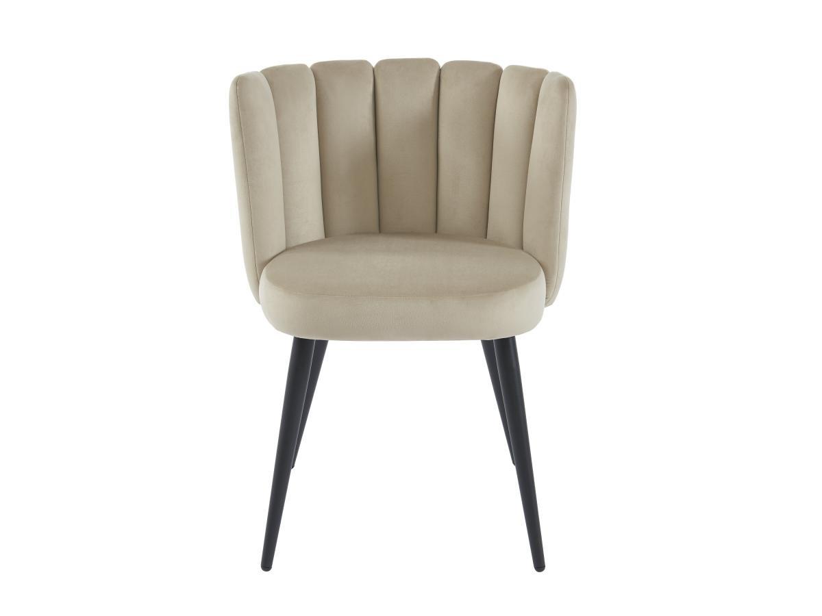 PASCAL MORABITO Lot de 6 chaises en velours et métal noir - Beige - PRANILA de Pascal MORABITO  