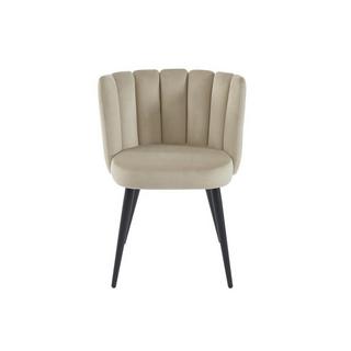 PASCAL MORABITO Lot de 6 chaises en velours et métal noir - Beige - PRANILA de Pascal MORABITO  