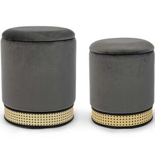 mutoni Pouf Milena grigio scuro (set di 2)  