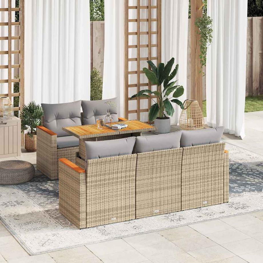 VidaXL set divano da giardino Polirattan  