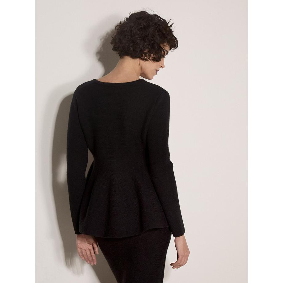 APRICOT Peplum-Saum-Strickjacke aus Rippstrick  