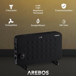 Arebos Convecteur portable 2000 W Appareil de chauffage Radiateur Chauffage électrique  