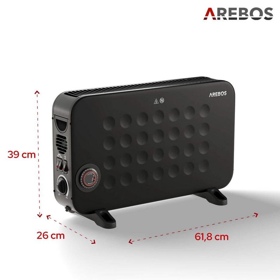 Arebos Convettore portatile 2000 W Riscaldatore Riscaldatore elettrico  