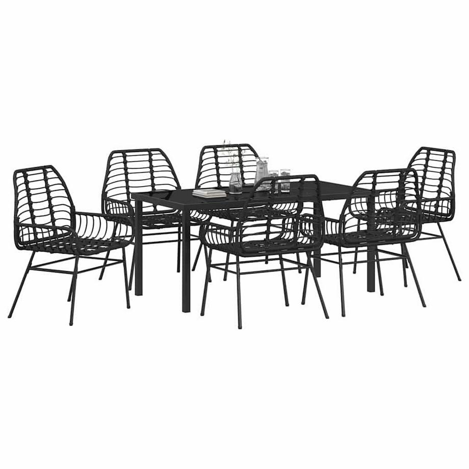 VidaXL Ensemble de salle à manger pour jardin poly rattan  