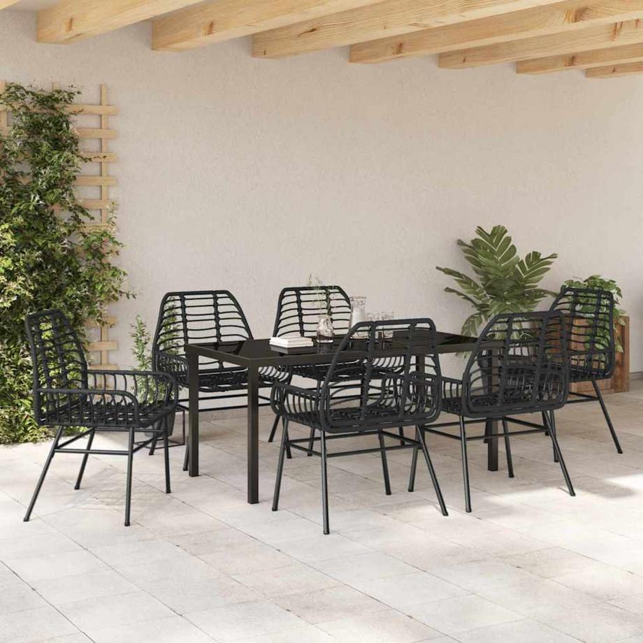 VidaXL Ensemble de salle à manger pour jardin poly rattan  